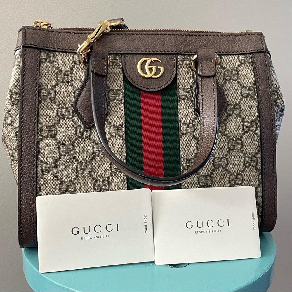 Gucci Ophidia Small Tote Bag Satchel Crossbody Handbag - Picture 12 of 12